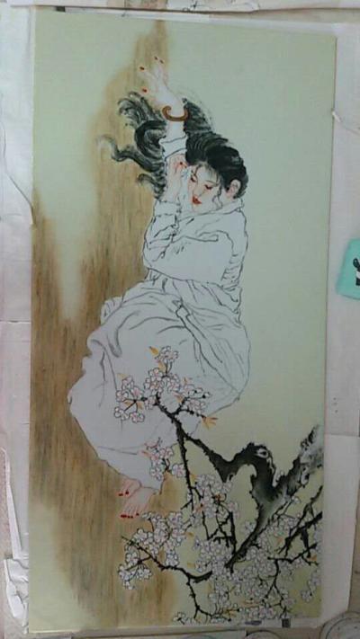 蔡国英日记-客户订制釉上彩人物绘制过程中，未完细节部还需加工【图4】