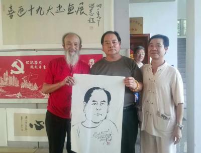 苏进春日记-著名画家李叔平老师莅临厦门翰墨海峡书画院现场指导合影留念【图4】