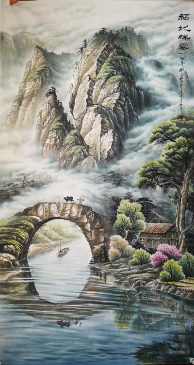 宁建华日记-今天刚完成的大六尺彩墨山水献给老师们欣赏指导【图1】