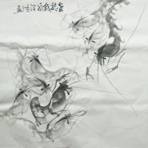 艺术品图片：艺术家胡小炜（润德）国画作品名称《金龙戏水》价格4200.00 元