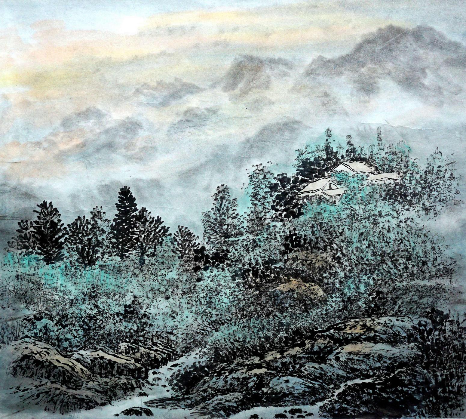 杨柏欣国画作品《【茶乡春早】  作者 杨柏欣》【图0】