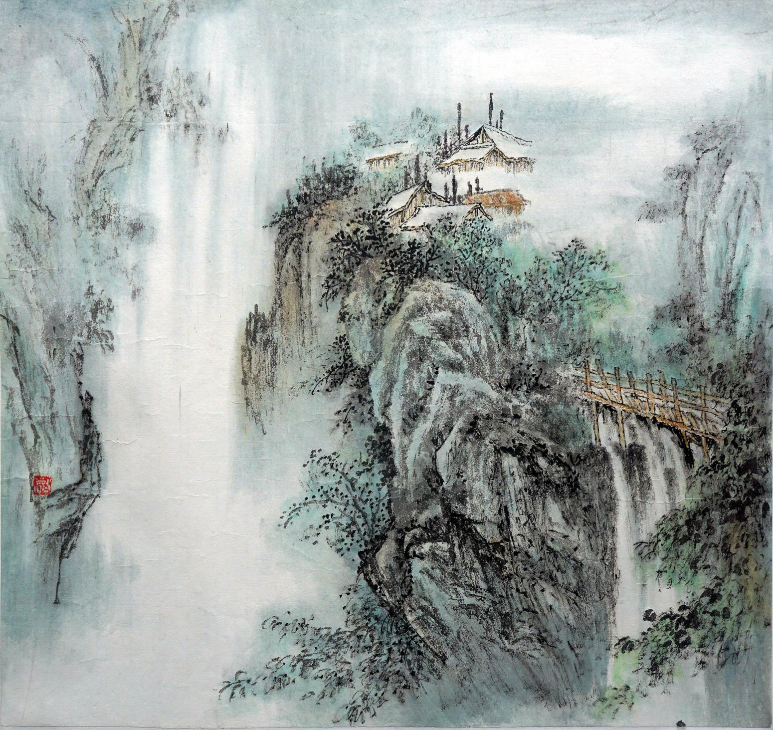 杨柏欣国画作品《【大山深处】  作者 杨柏欣》【图0】