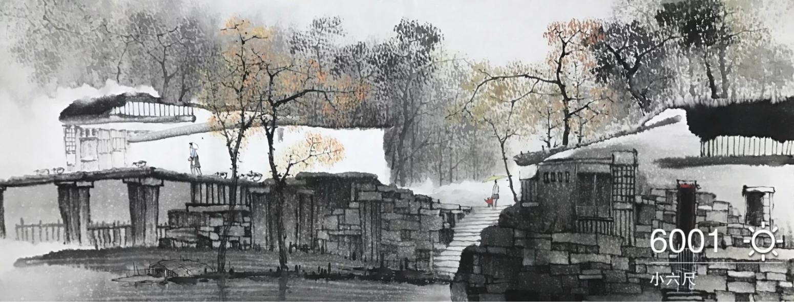 刘慧敏国画作品《水乡古镇》【图4】