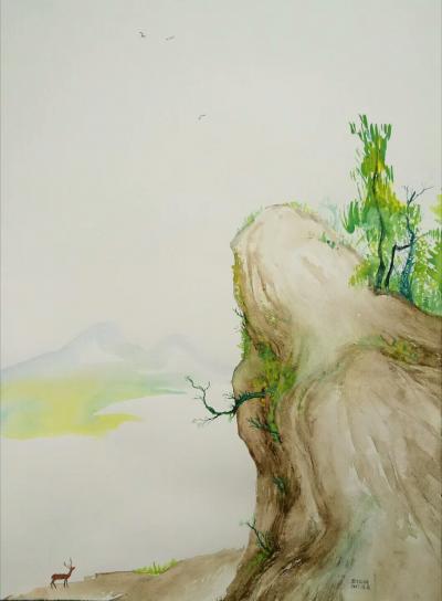 王征明日记-水意画指在表现形式上像水一样无固定法则，根据创作条件随机变化，从而来表现独立的意【图2】