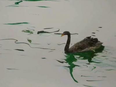 王征明日记-水意画指在表现形式上像水一样无固定法则，根据创作条件随机变化，从而来表现独立的意【图3】