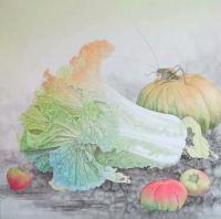 艺术家傅饶日记:精雕细琢碧玉妆，曾在垅田展红裳。喜欢白菜的来【图2】