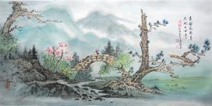 杨柏欣国画作品《老树见新芽   作者 杨柏欣》价格650.00元