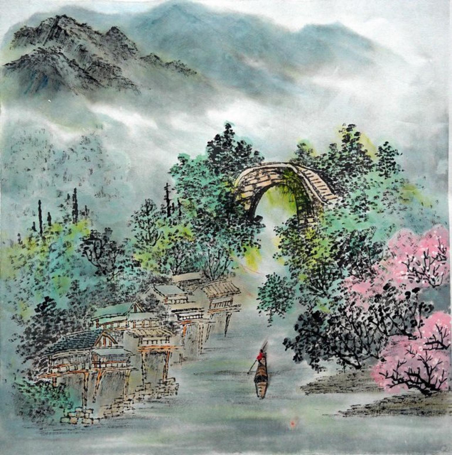 杨柏欣国画作品《【水乡】   作者 杨柏欣》