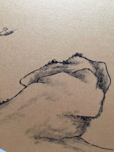 石梦松日记-平湖多秀色，青山少云烟。今欲逍遥去，携鹤放钓船。幽淡之趣最难求，试写之。【图2】