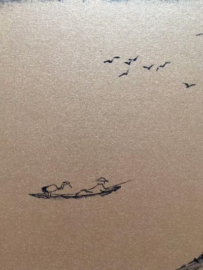 石梦松日记-平湖多秀色，青山少云烟。今欲逍遥去，携鹤放钓船。幽淡之趣最难求，试写之。【图3】