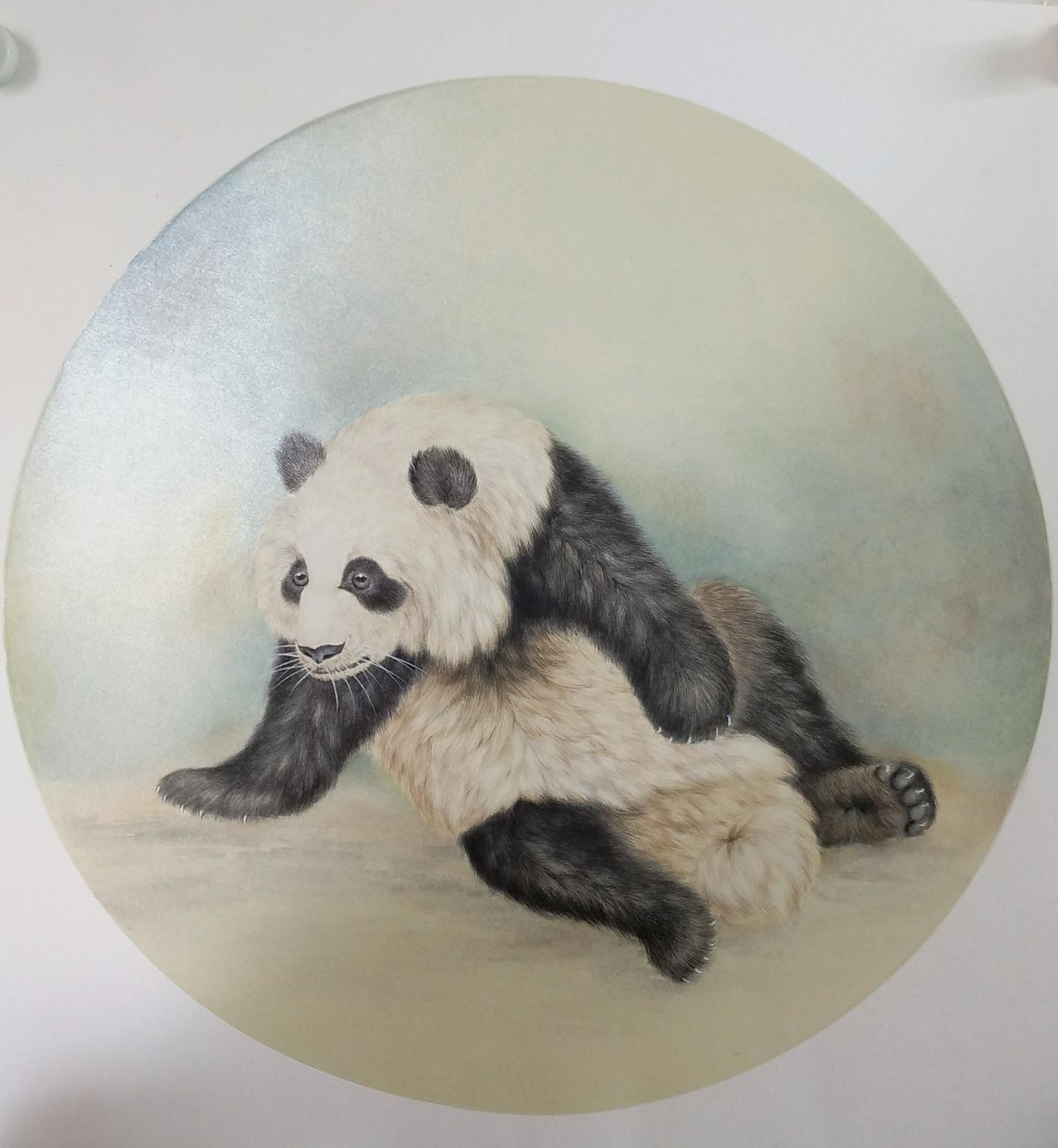 于永强国画作品《熊猫》