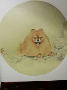 于永强国画作品《博美》价格500.00元