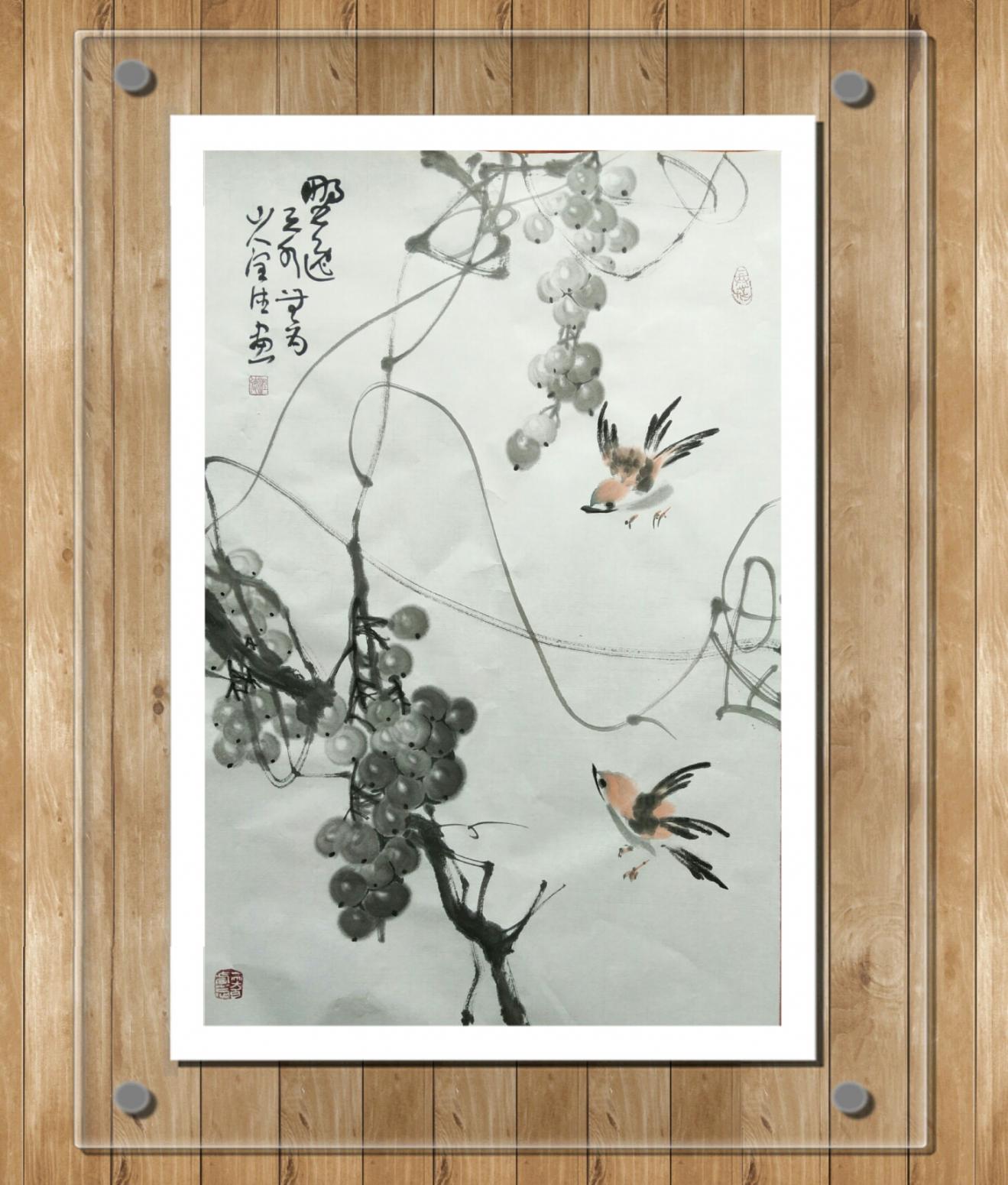 胡小炜（润德）国画作品《野逸》