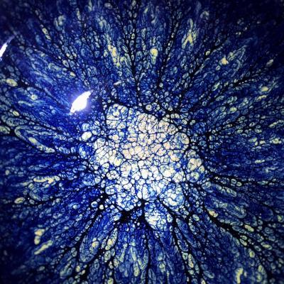 呈祥建盏日记-蓝孔雀束口盏
口径9高5公分
（全手工盏）【图4】