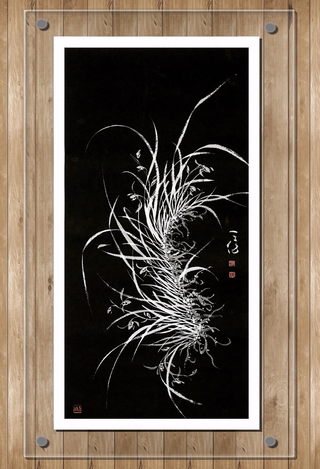 周牧天国画作品《兰花》