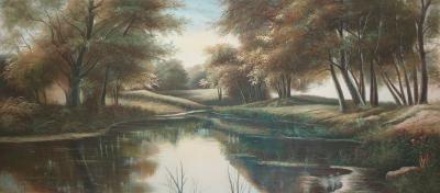 黄联合日记-欧式古典风景油画60x140cm【图2】