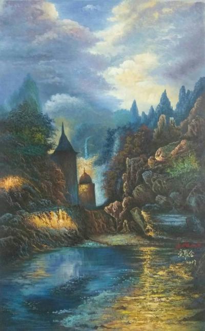 黄联合日记-原创布面油画57x90cm【图1】