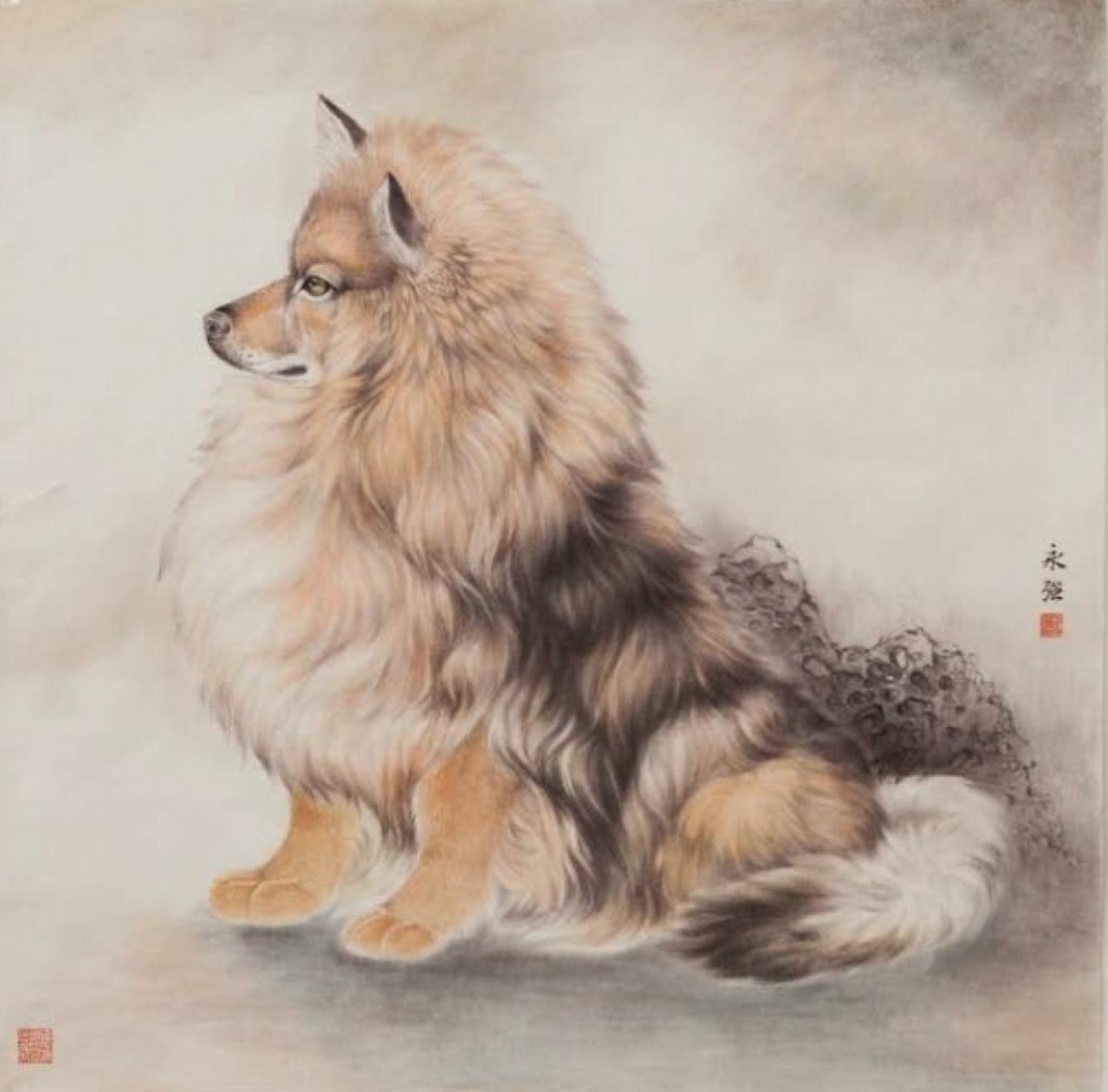 于永强文玩杂项作品《博美》