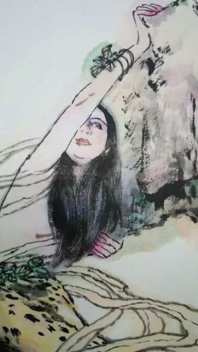 许小雄日记-试画扇面画，《补天》、《智者千里》请大家指正【图1】