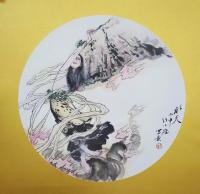 艺术家许小雄日记:试画扇面画，《补天》、《智者千里》请大家指正【图1】