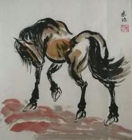 艺术家王东帝日记:战马系列，马上封侯系列，杨门女将系列，徐悲鸿战马系列，优惠供【图0】