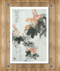 胡小炜（润德）国画作品《花鸟》价格2800.00元