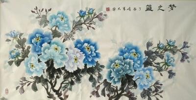 吉大华日记-紫色牡丹     横幅   习作    喜欢的可以订制【图1】