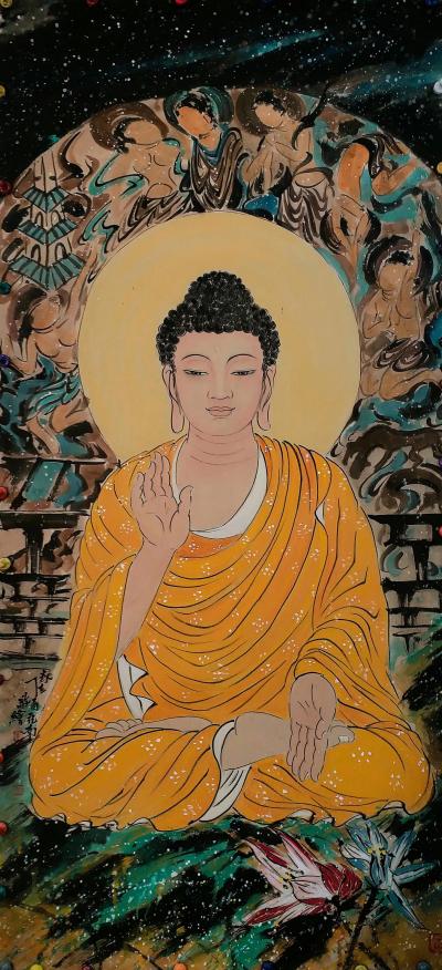 李亚南日记-李亚南书画工作室，佛像系列。【图2】