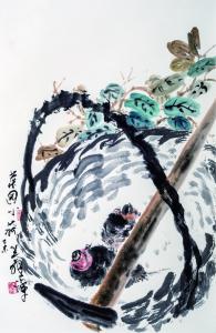 黄东辉国画作品《【菜园小获】作者黄东辉》价格6300.00元