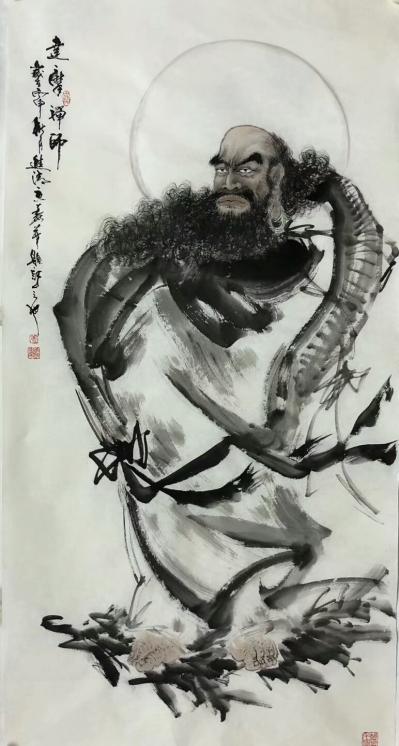 姜进清日记-达摩禅师，四尺整张【图1】