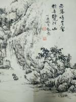 艺术家欧凯歌日记:《飛瀑嘻崖壑，輕舟覧河山》178x45cm【图1】