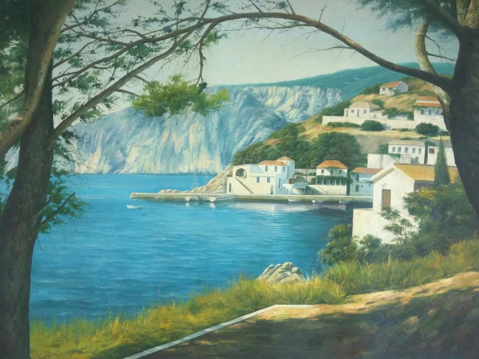 黄联合油画作品《风景油画》