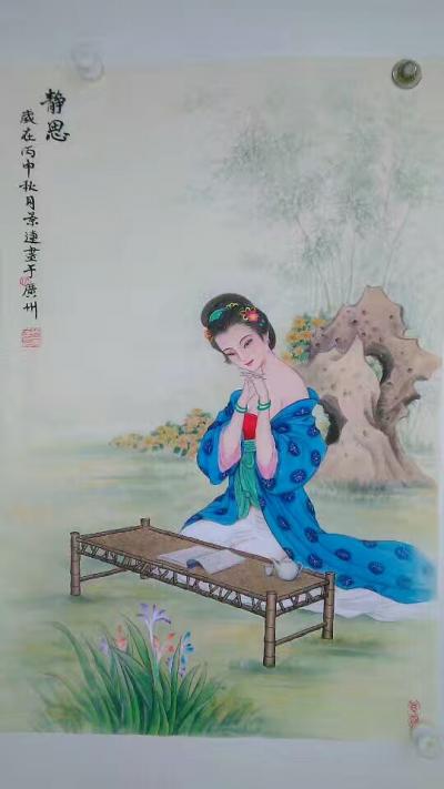 徐景莲日记-我喜欢画古今工笔美女图。画出她那妩媚迷人的眼睛，可爰直系的鼻子，性感微笑的嘴唇，【图5】