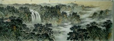 杨振华日记-浩瀚千山云海秀，悬崖流瀑入烟波。

晨曦彩染彤峰岭，遥望青松白水河。【图6】