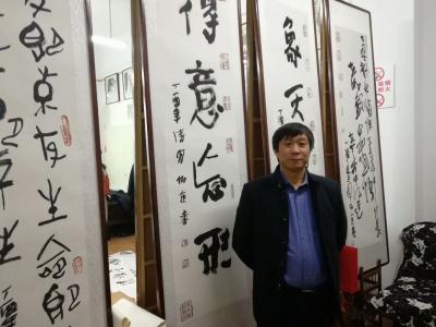 王立军日记-牡丹江文化名人、著名学者、书画家、美术评论家傅伯庚先生为我撰联：(为王立军画展题【图4】