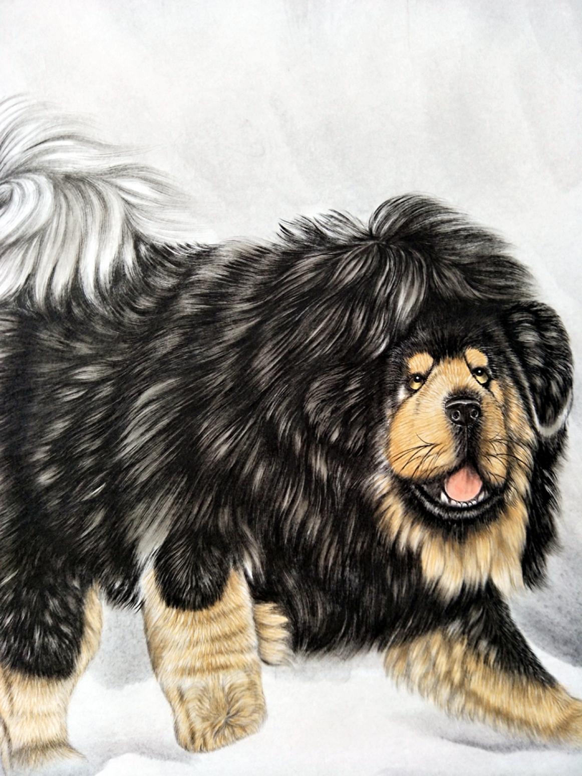 石海博国画作品《高原卫士》【图1】