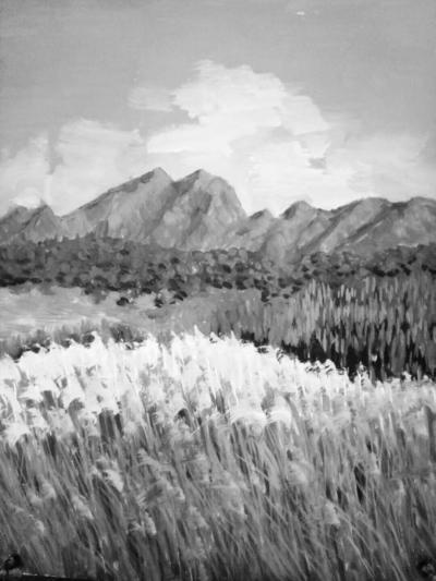 梁京日记-自然野逸……水粉画《风景故事系列之二……》2017……【图2】