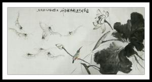 胡小炜（润德）国画作品《看花醉意浓》价格8600.00元