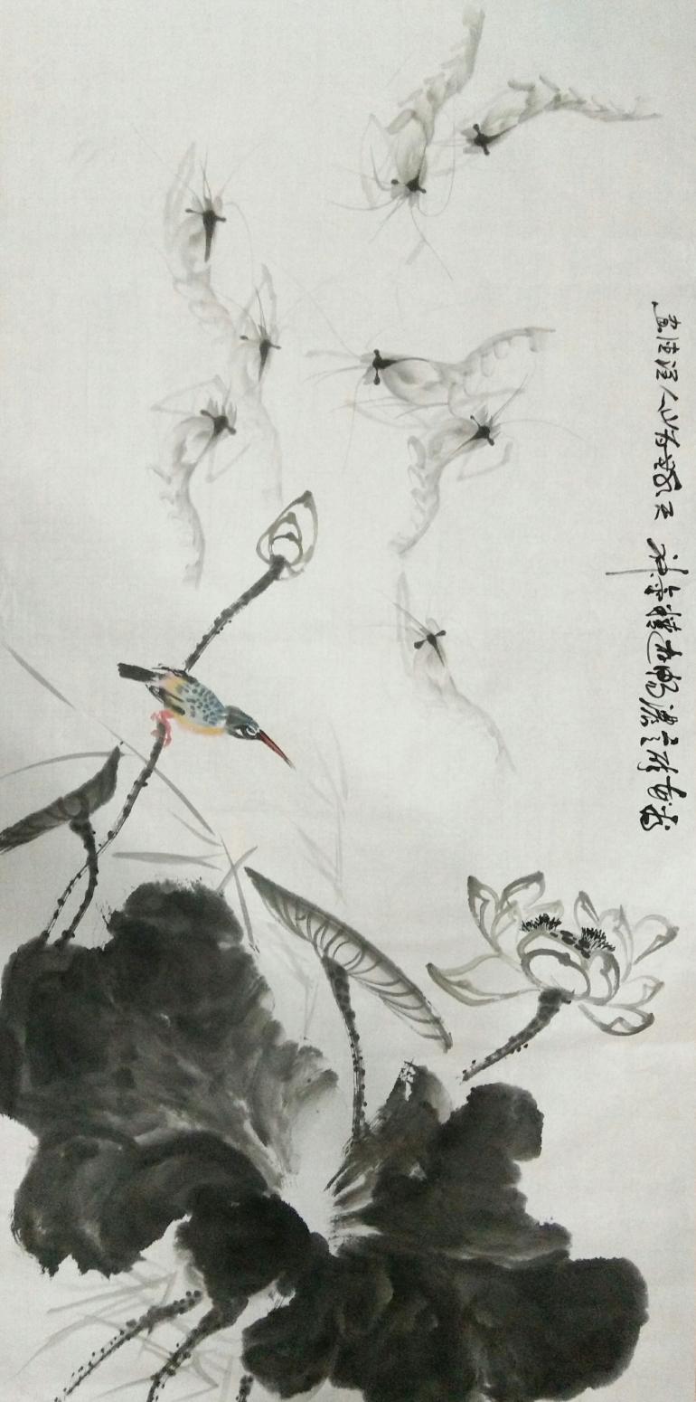 胡小炜（润德）国画作品《看花醉意浓》【图0】