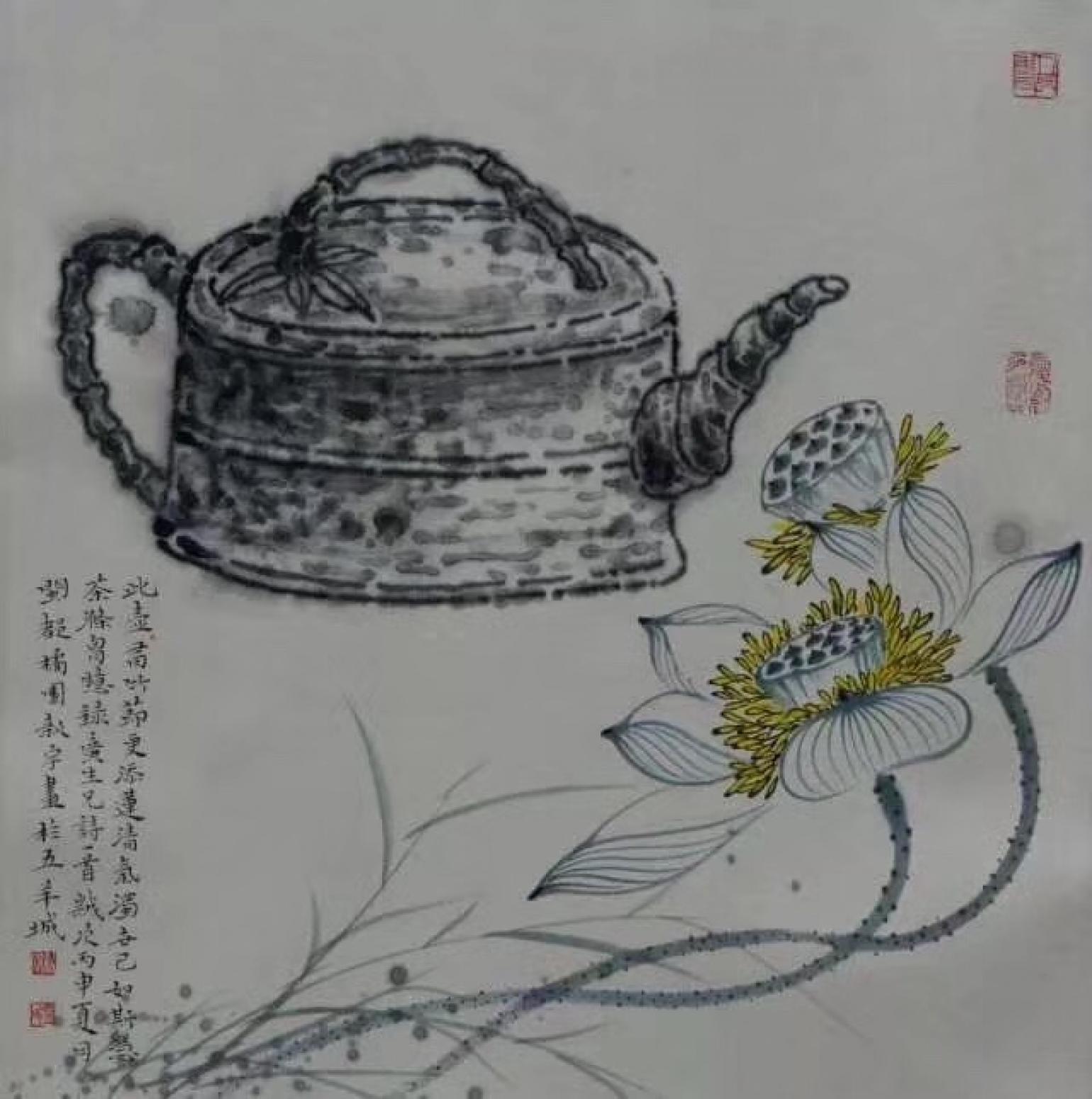 金新宇国画作品《天下一壶》