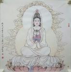 许小雄日志-应约用生宣纸完成的《大慈大悲观音菩薩》（68*68）请大家指【图1】