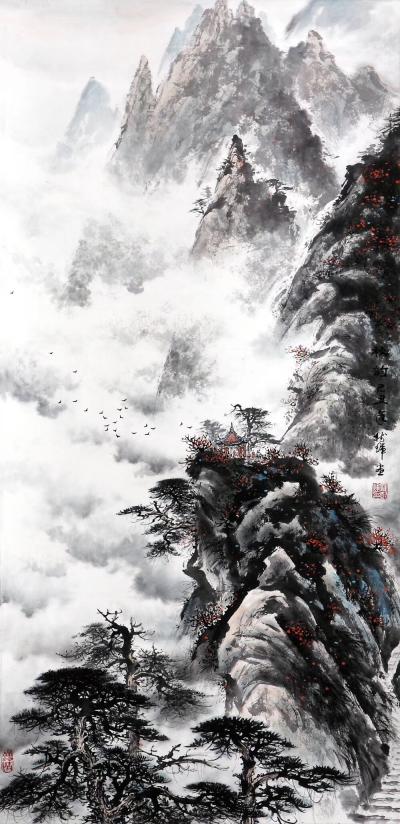 罗树辉日记-一夜相思几度空，
裁来旧事与谁同，
雾锁山峦秋韵沁，
恰是松啸枫叶红。
【图1】