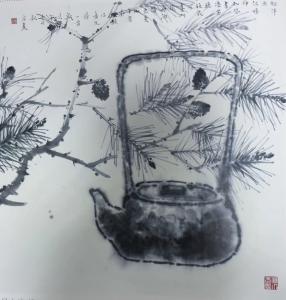 艺术品图片：艺术家金新宇国画作品名称《天下一壶》价格3000.00 元