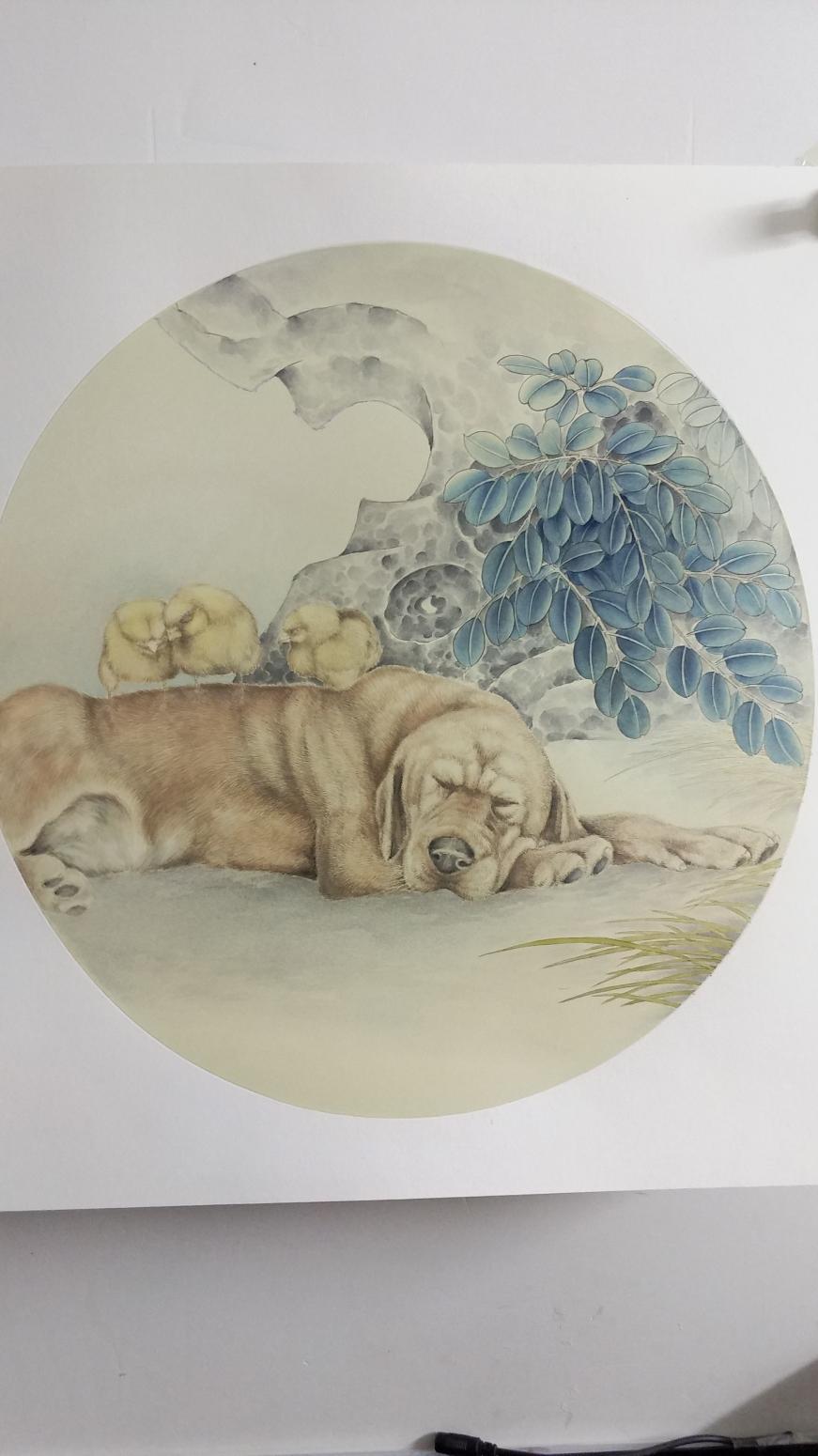 于永强国画作品《小息》