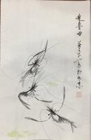 艺术家李尊荣日记:鱼，虾，蟹，《春游》《和谐之家》四尺三开  ～李尊荣作品【图3】