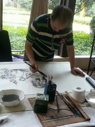 赵运泉生活-海尔鸿玺开盘盛典现场挥毫【图1】