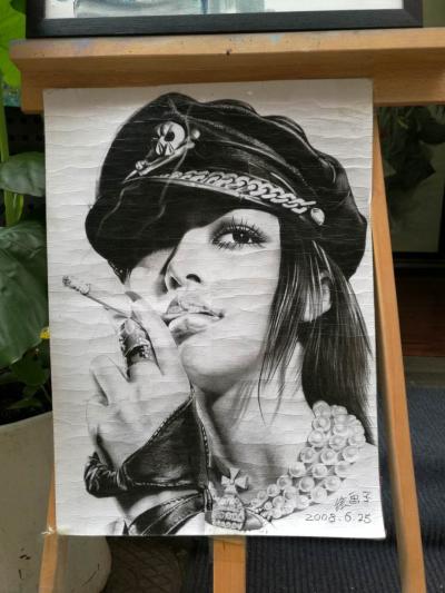 徐继良收藏-一些N年前的手绘体恤图片、和唯一幸存n年前的一张素描、光阴似箭!  怀念一下……【图1】