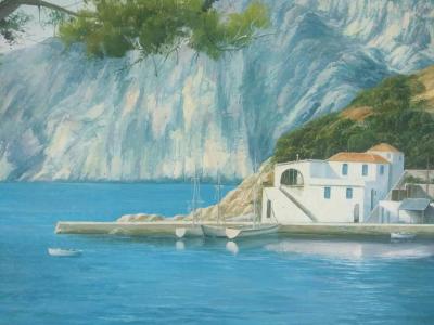 黄联合日记-【名称】布面风景油画（未装裱）
【尺寸】大约90x120cm
【年代】201【图2】