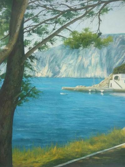 黄联合日记-【名称】布面风景油画（未装裱）
【尺寸】大约90x120cm
【年代】201【图4】