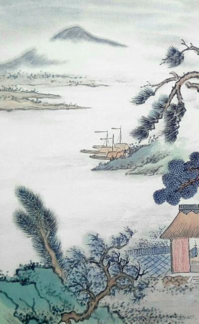 杨振华日记-给朋友画张册页，一点二平尺左右，传统青绿画法，欢迎指导。【图2】